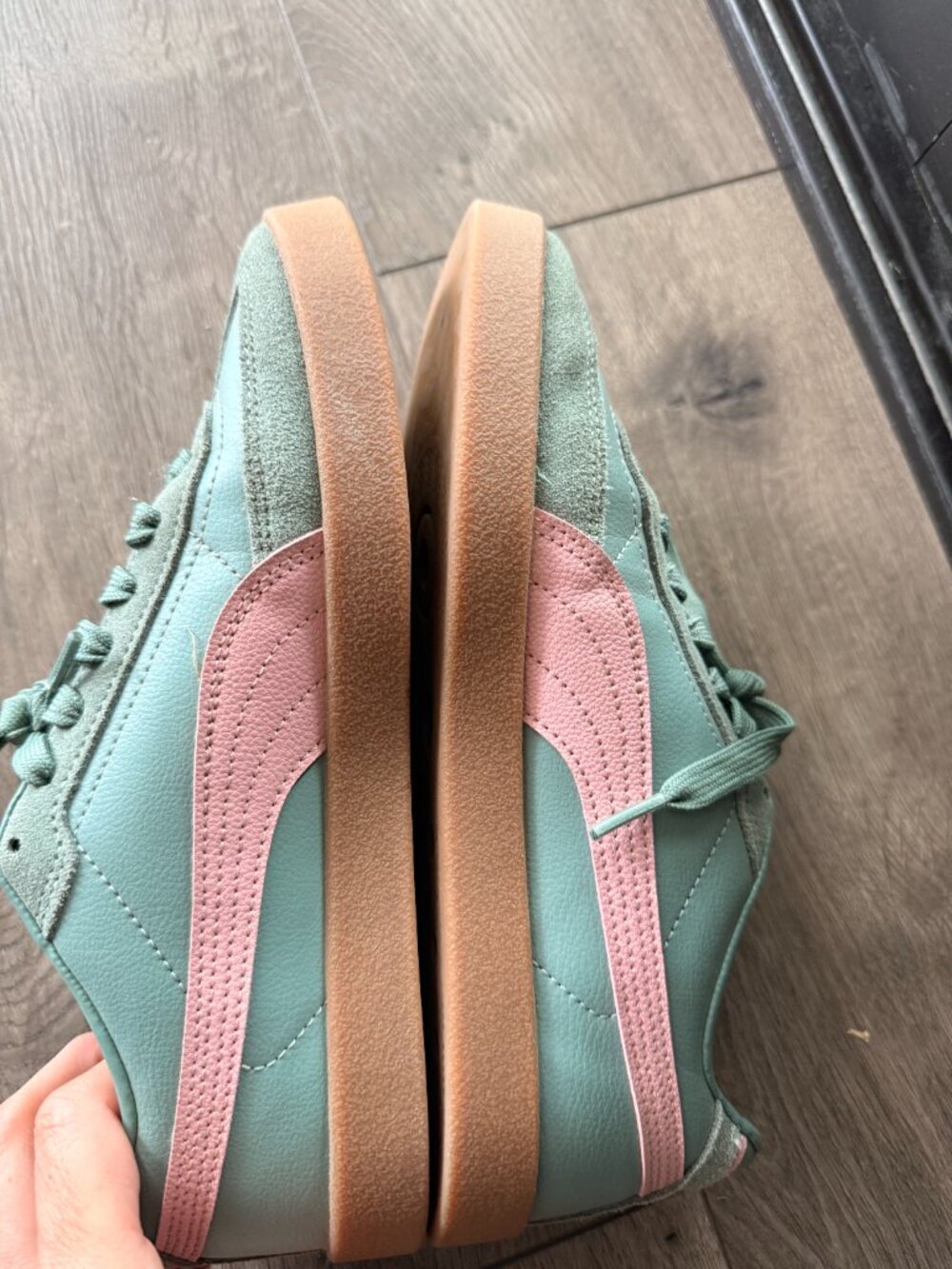 PUMA Palermo Sneakers Mint Green Pink Gum Sole 7.5 Womens - Picture 4 of 5